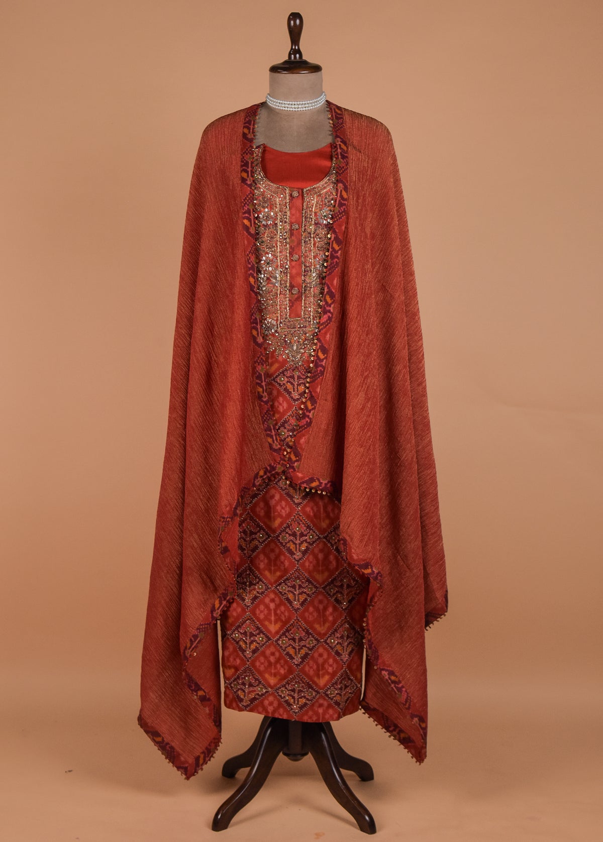 Multicoloured Silk Dress Material