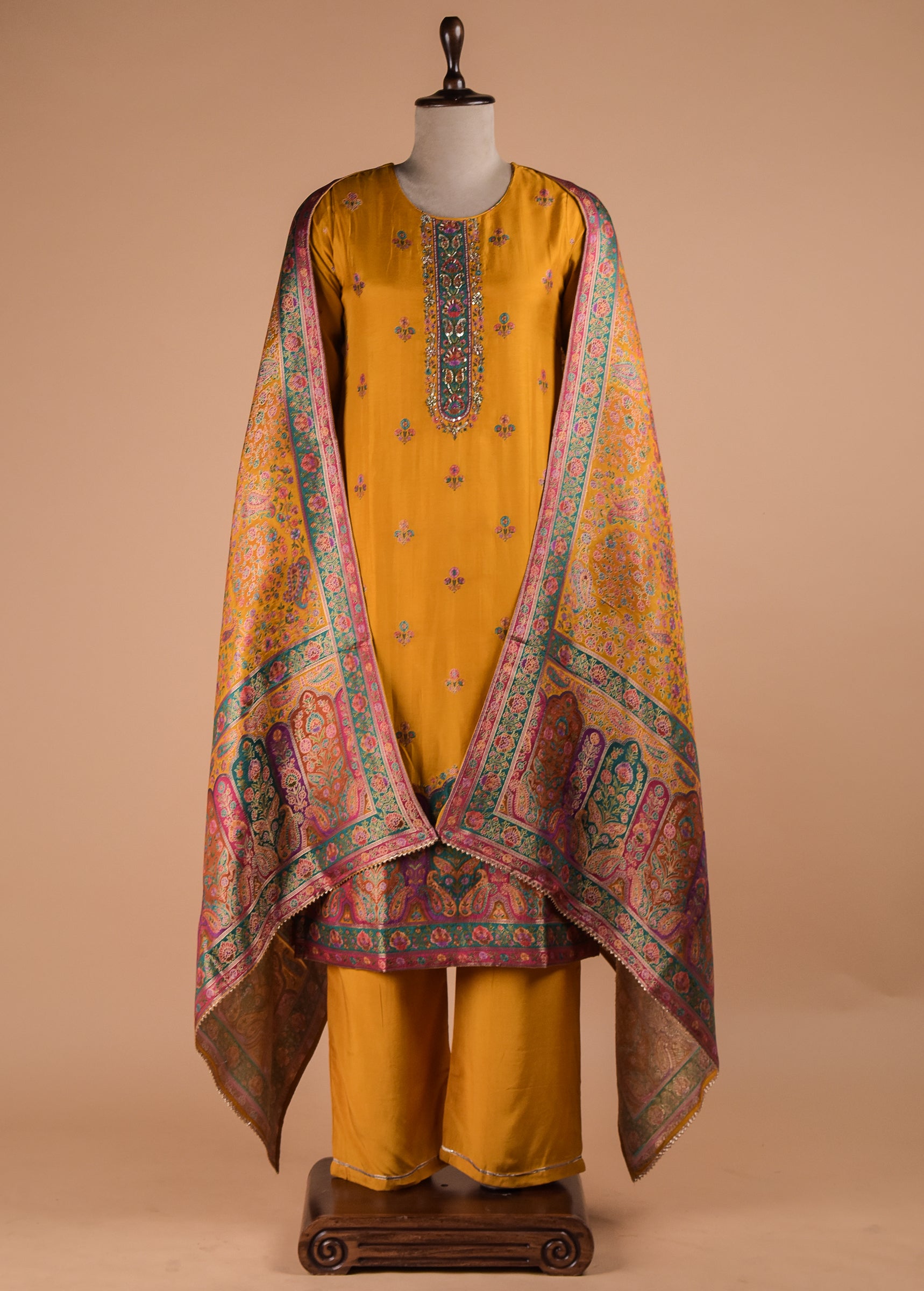 Yellow Moroccan Silk Straight Set