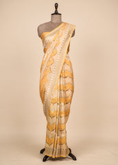 Yellow Tissue Georgette Banarasi Saree