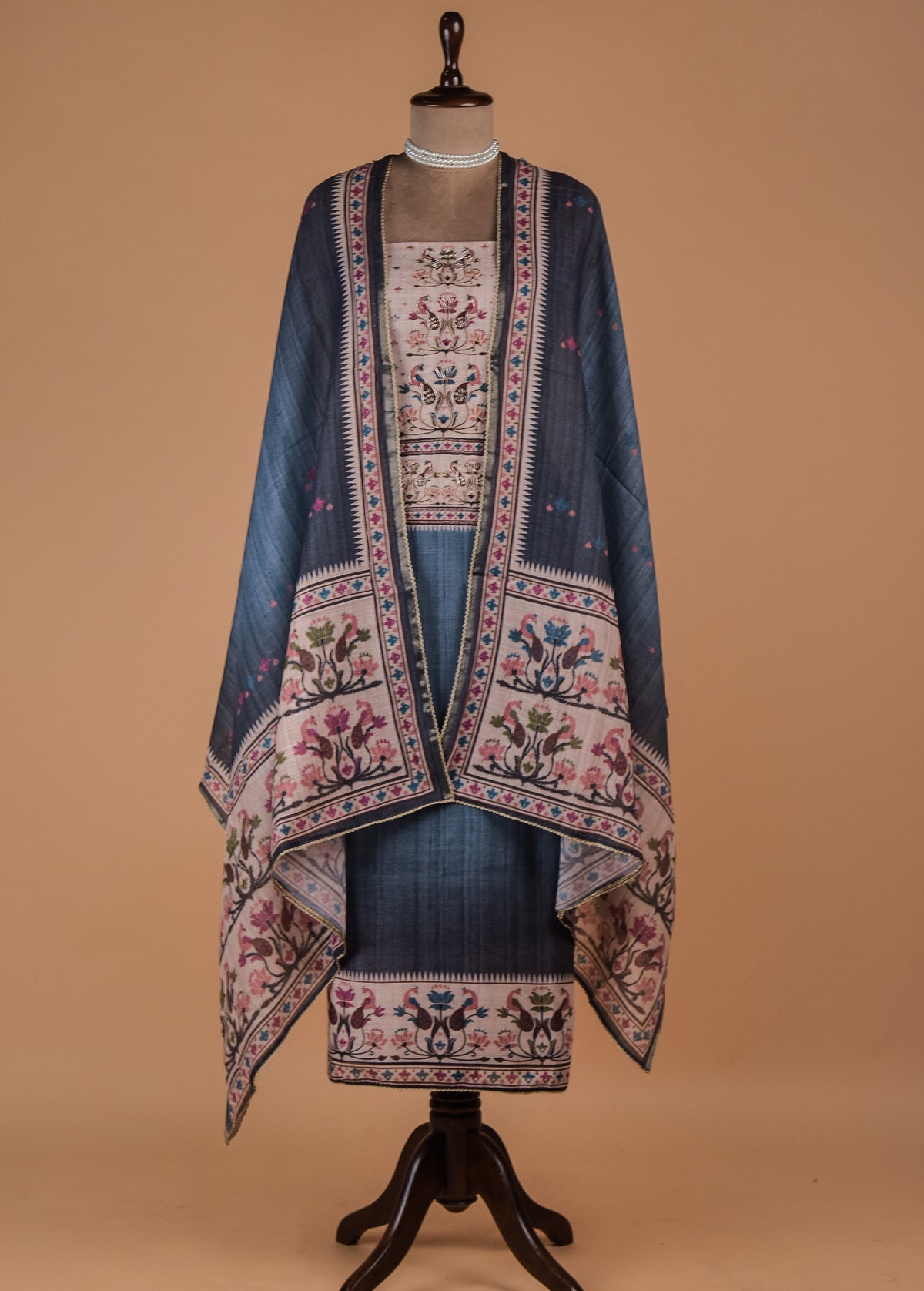 Blue Cotton Dress Material