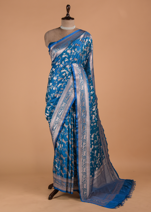 Blue Art Silk Banarasi Saree