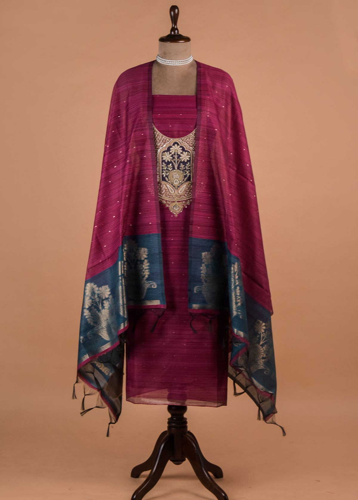 Pink Cotton Silk Dress Material
