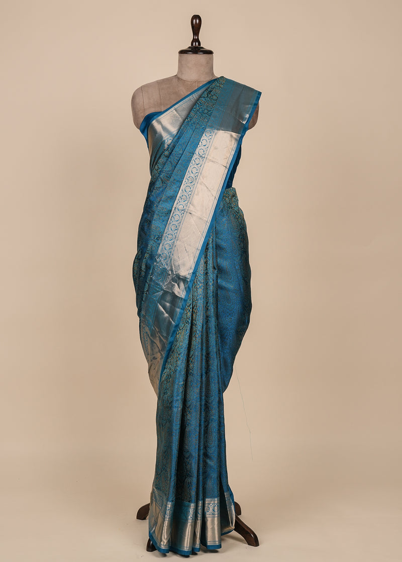 Blue Silk Kanjeevaram Saree