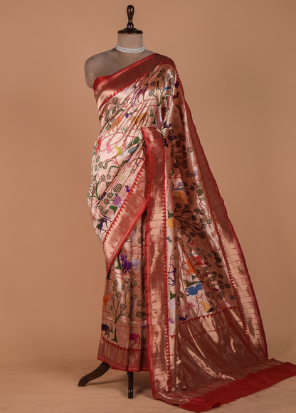 Multicoloured Silk Banarasi Saree