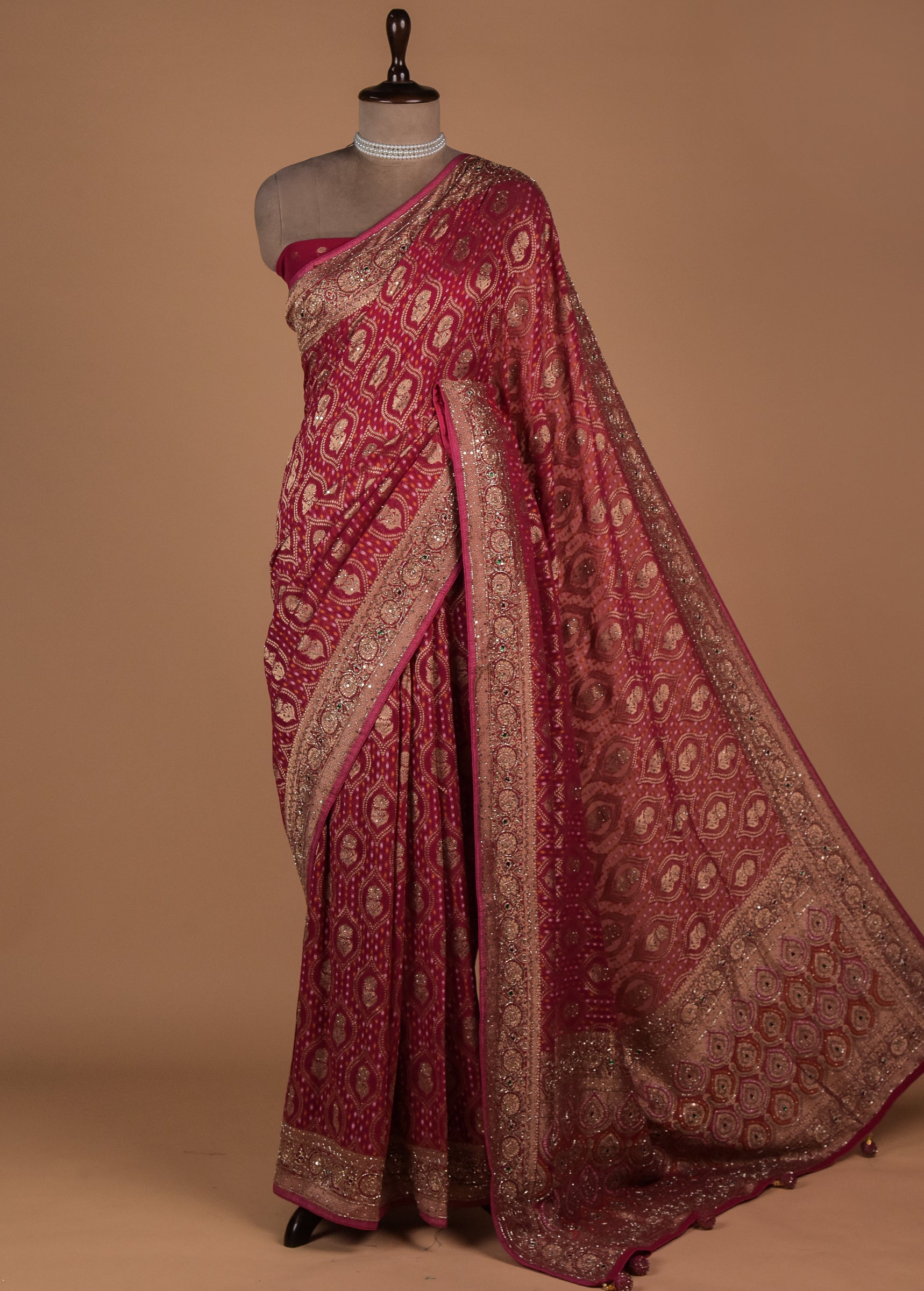 Pink Georgette Banarasi Saree
