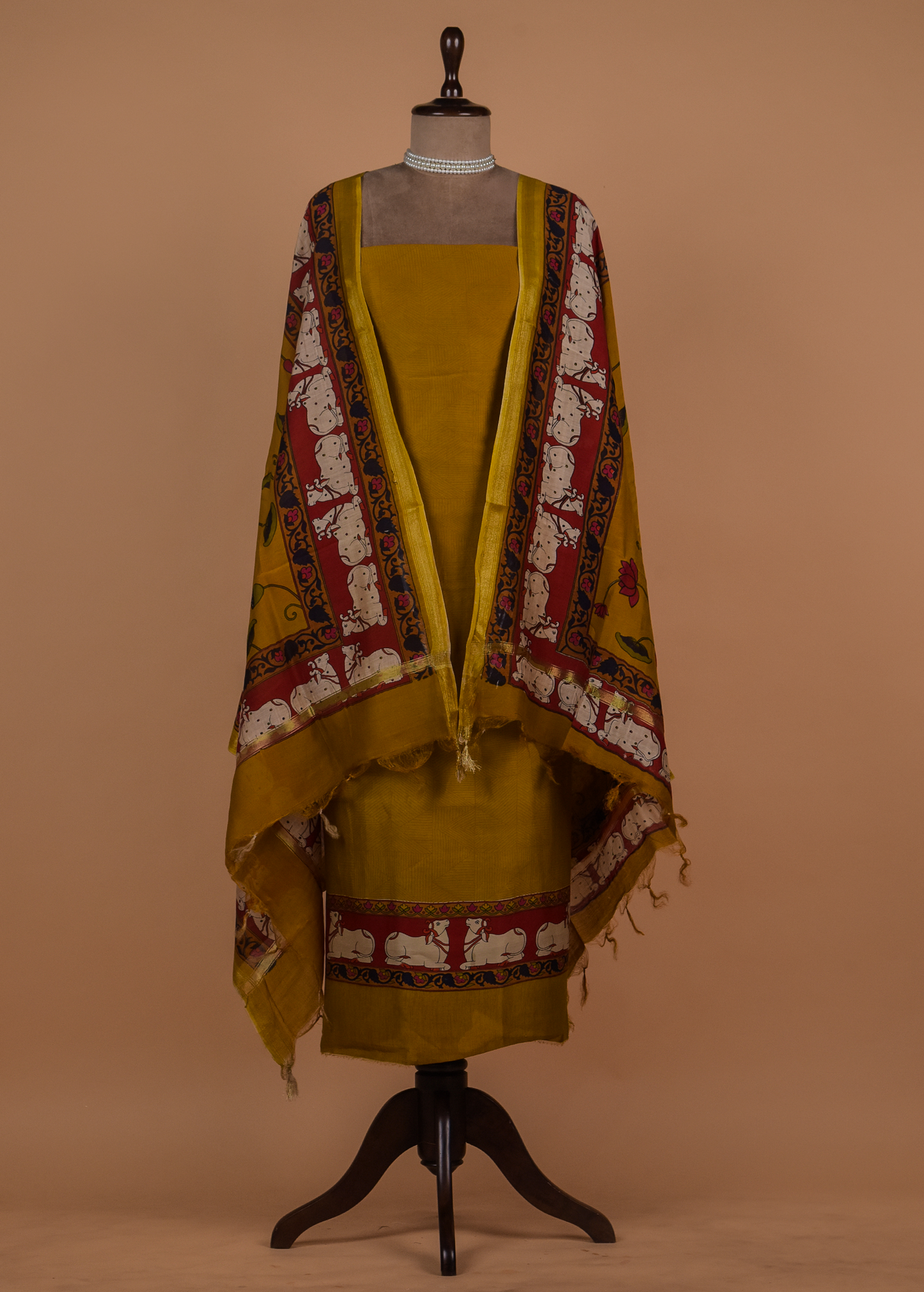 Yellow Chanderi Dress Material