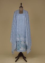 Blue Linen Dress Material