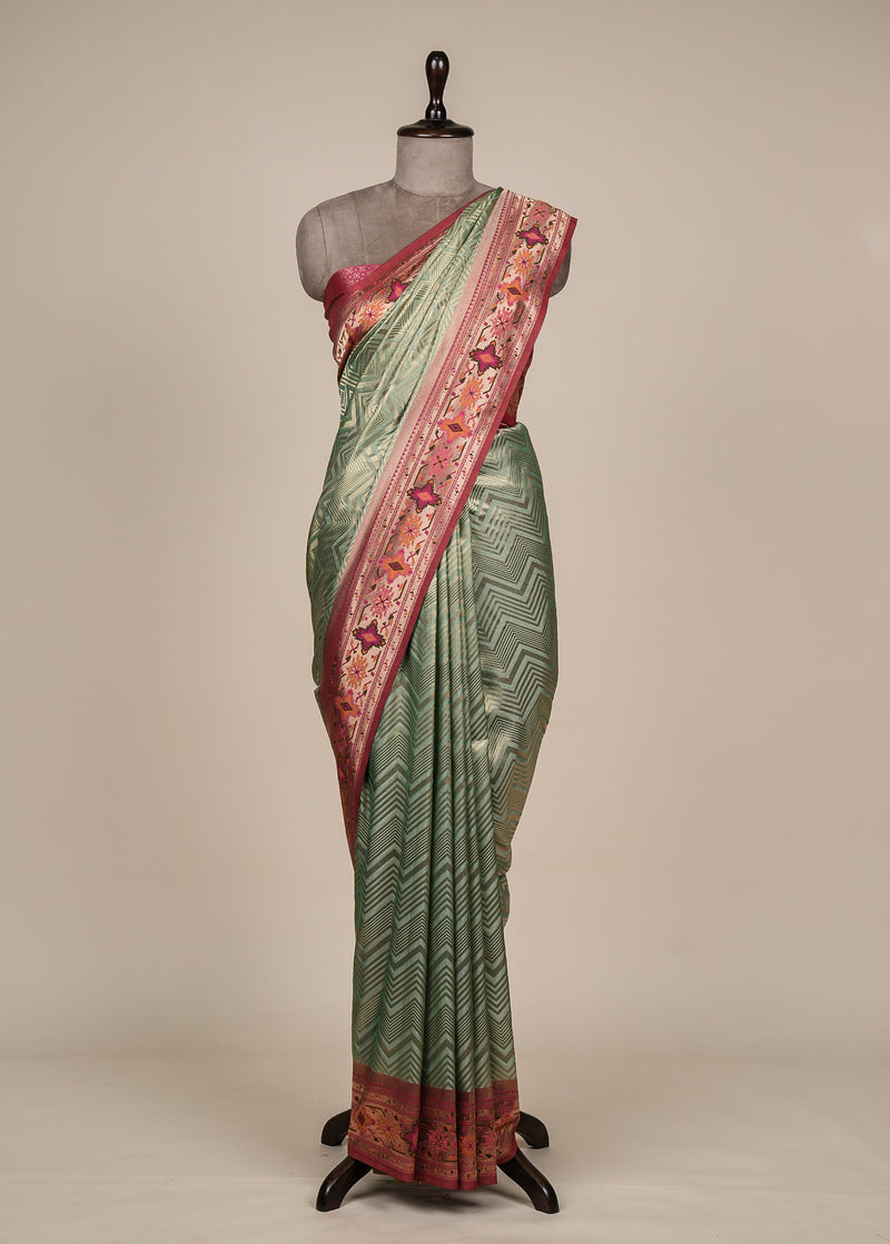 Green Tissue Silk Banarasi Saree