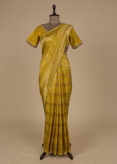 Yellow Dola Silk Bandhani Saree