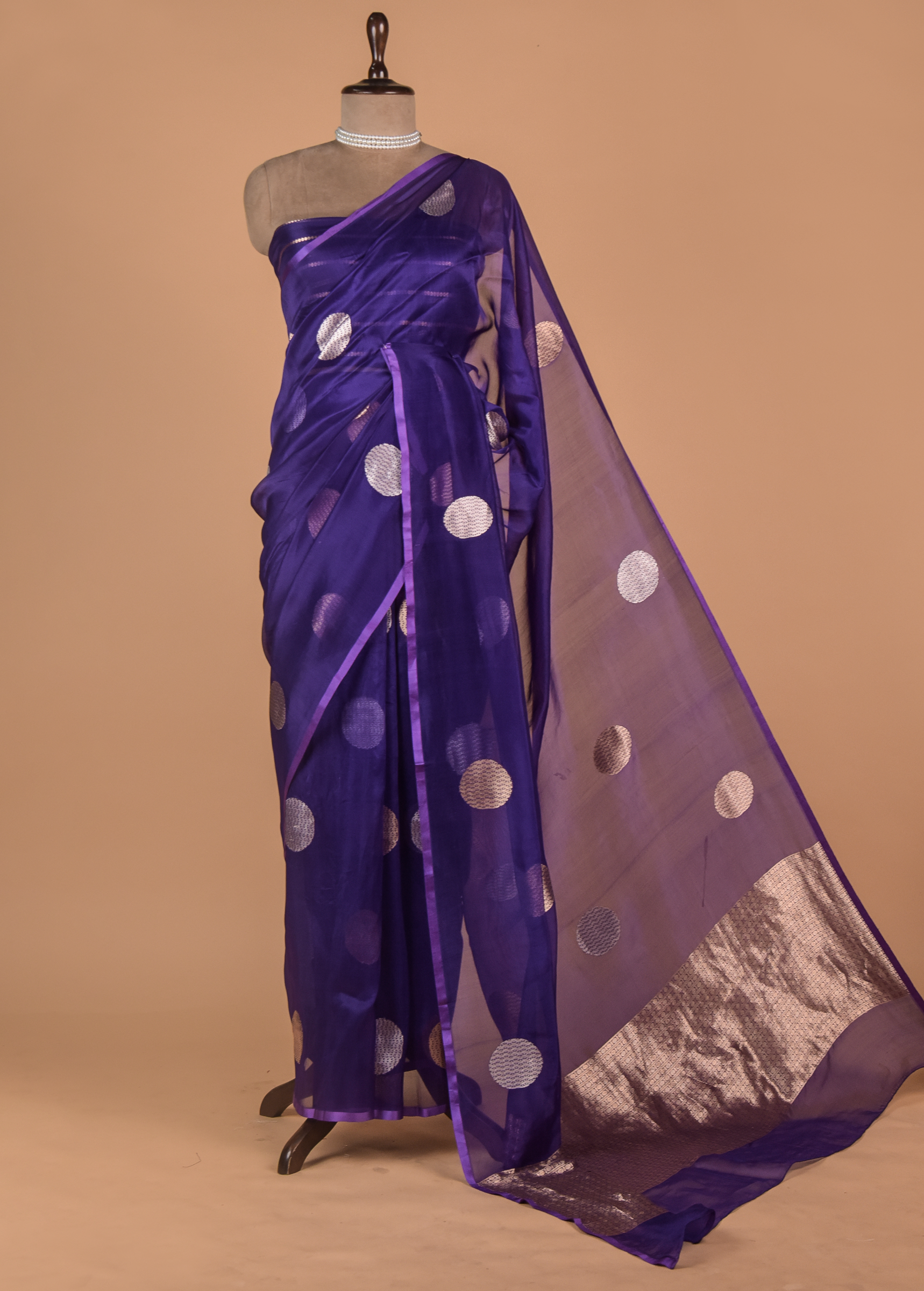 Purple Organza Banarasi Saree