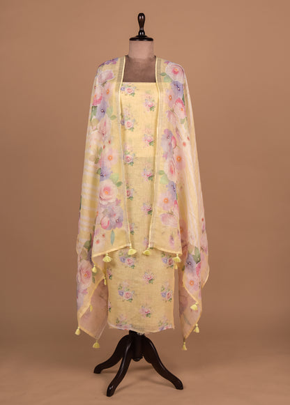 Yellow Linen Dress Material