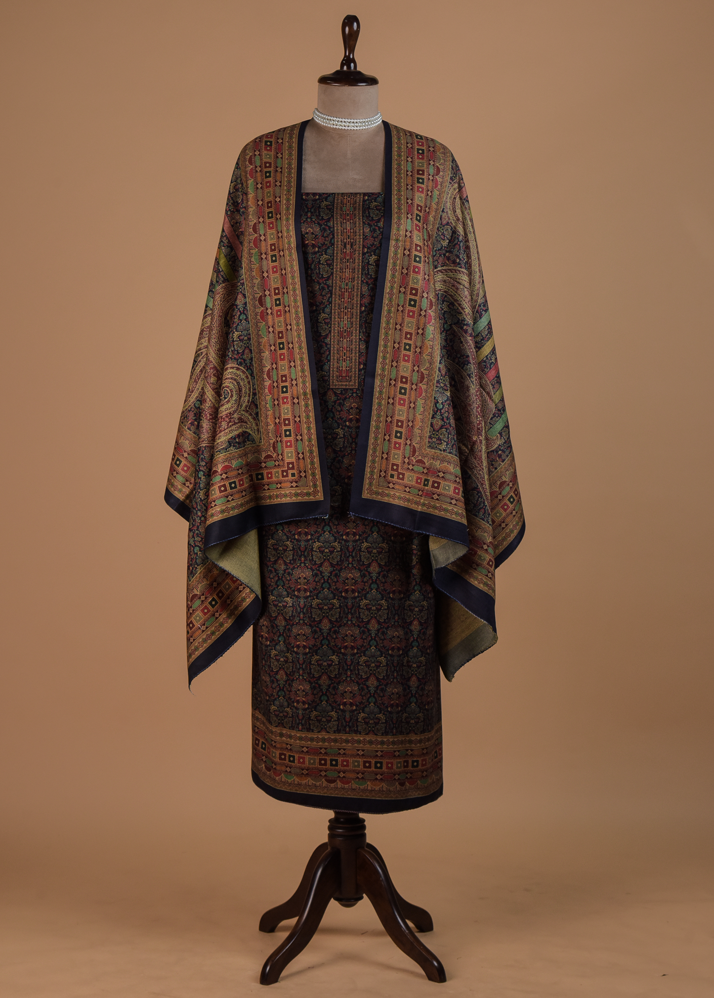 Blue Pashmina Dress Material