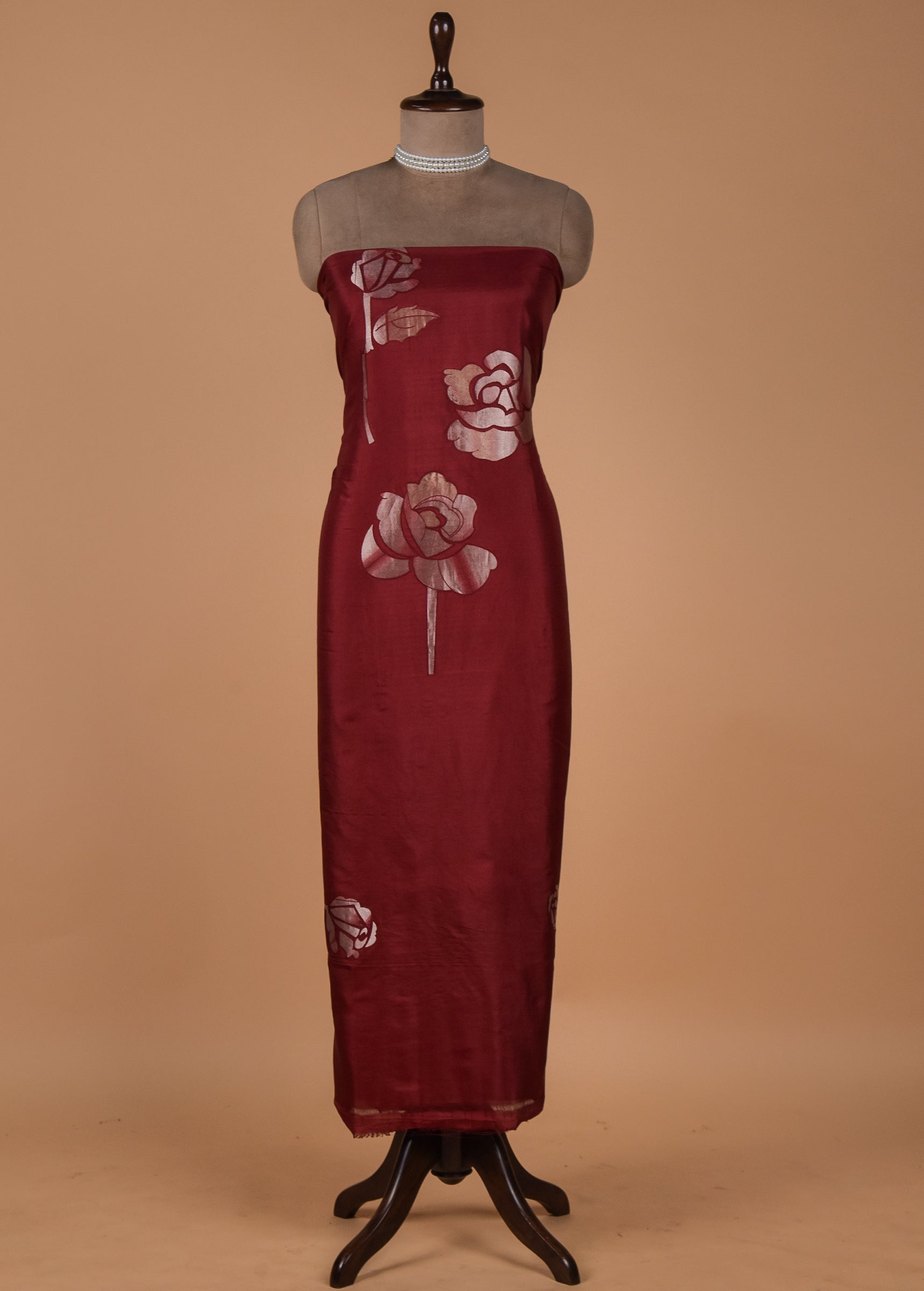 Red Silk Dress Material