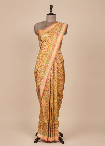 Yellow Silk Banarasi Saree