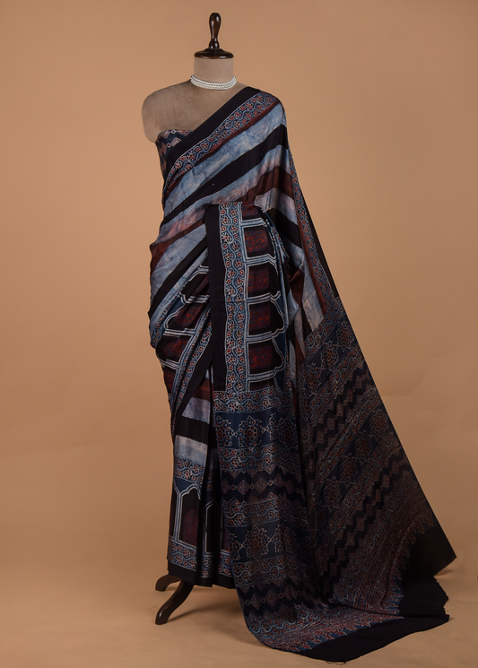 Multicoloured Crepe Printed Saree