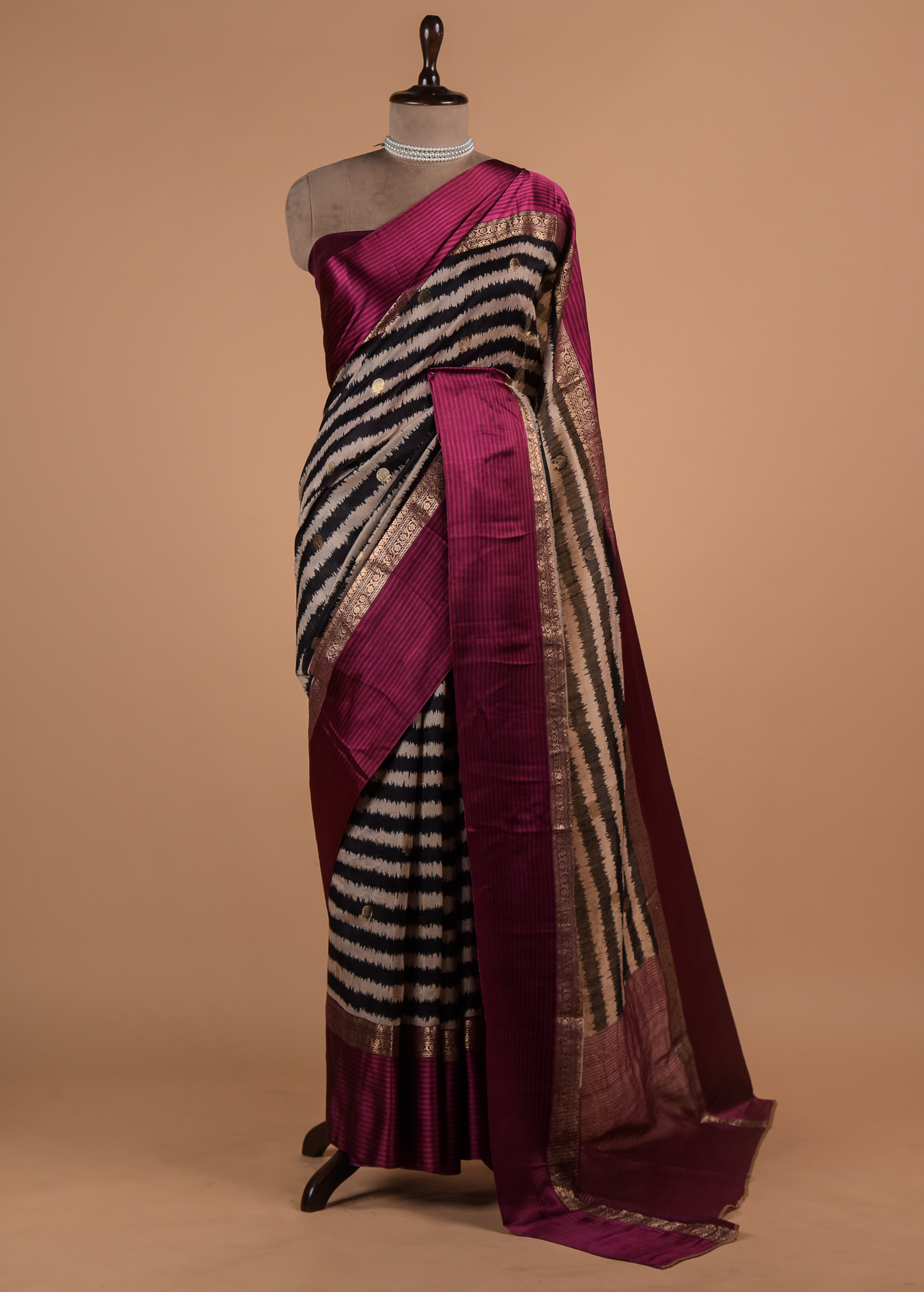 Multicoloured Tussar Printed Saree