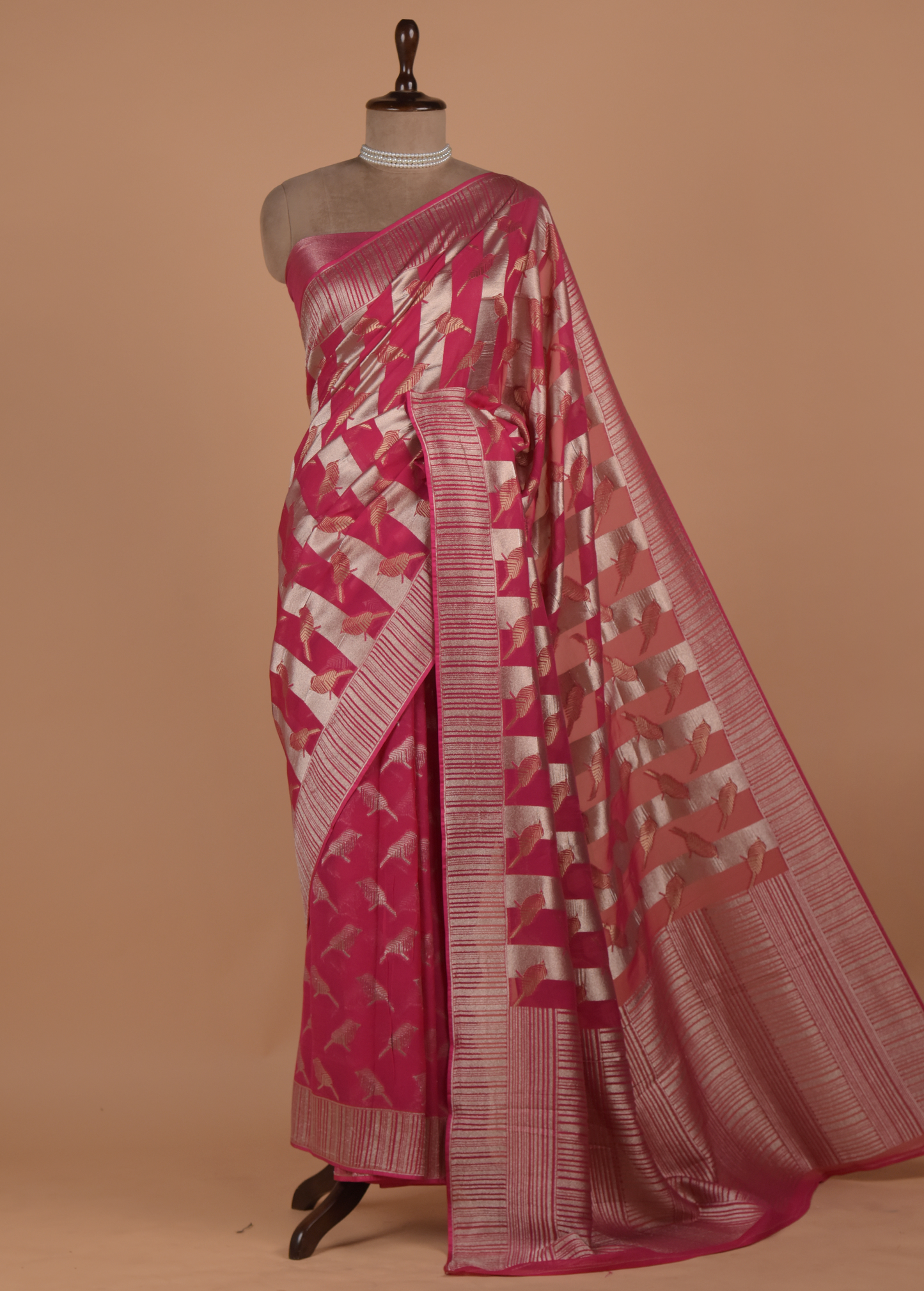 Pink Georgette Banarasi Saree