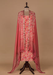 Pink Crepe Dress Material