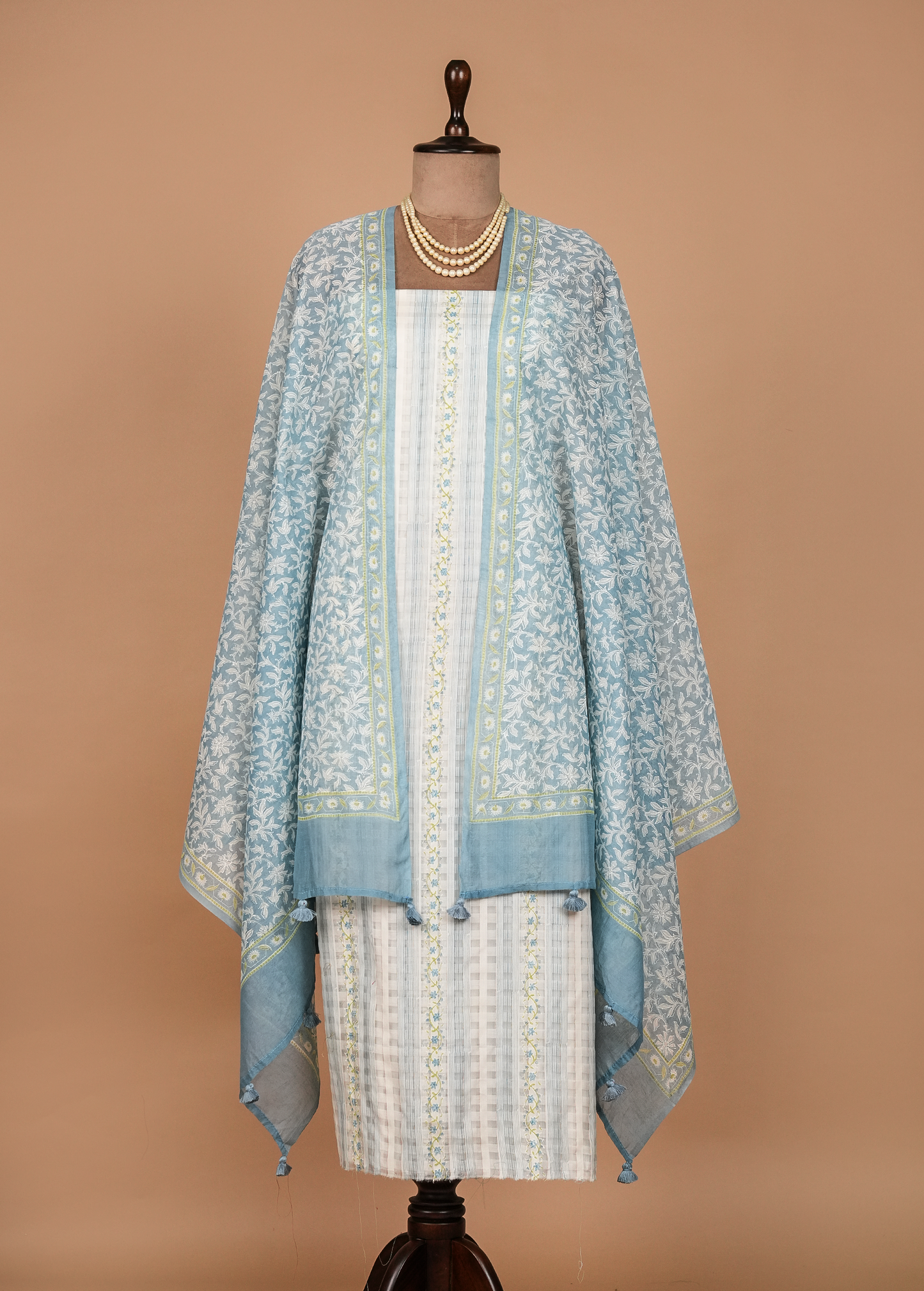 White Cotton Dress Material