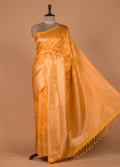 Yellow Art Silk Kanjeevaram Saree