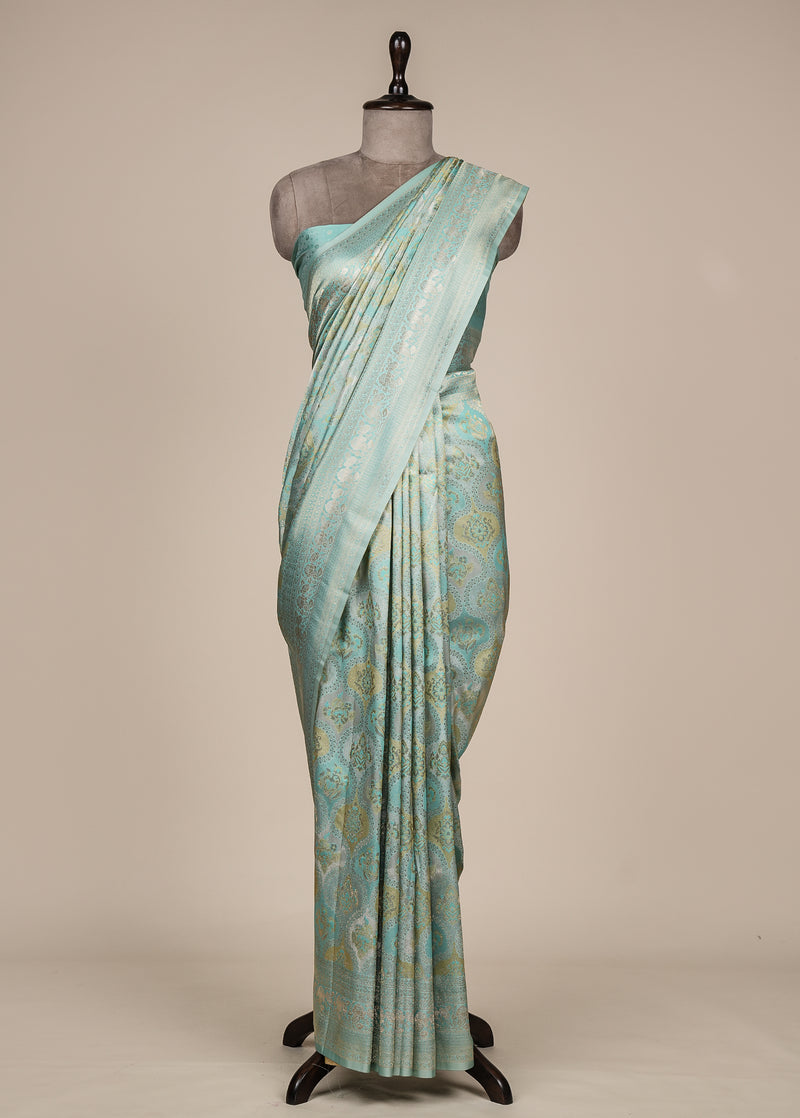 Blue Tissue Silk Banarasi Saree