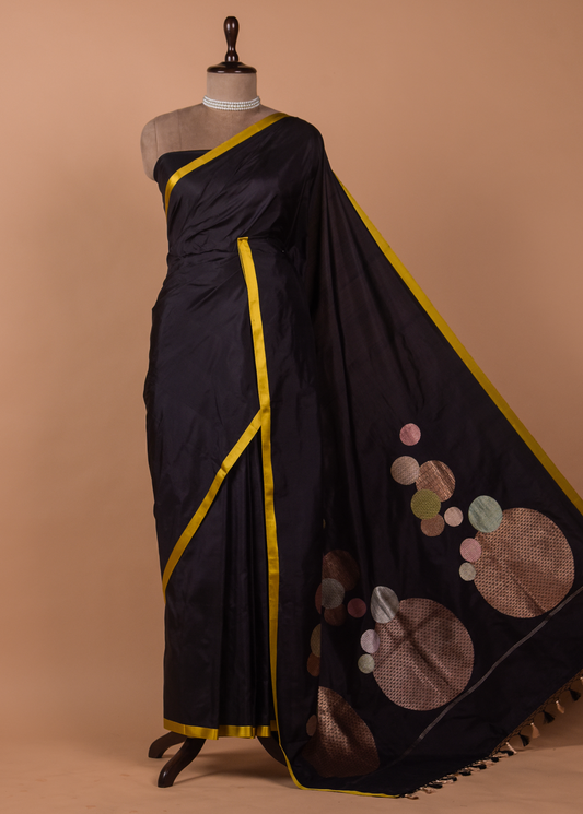 Black Silk Banarasi Saree