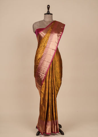 Yellow Silk Kanjeevaram Saree