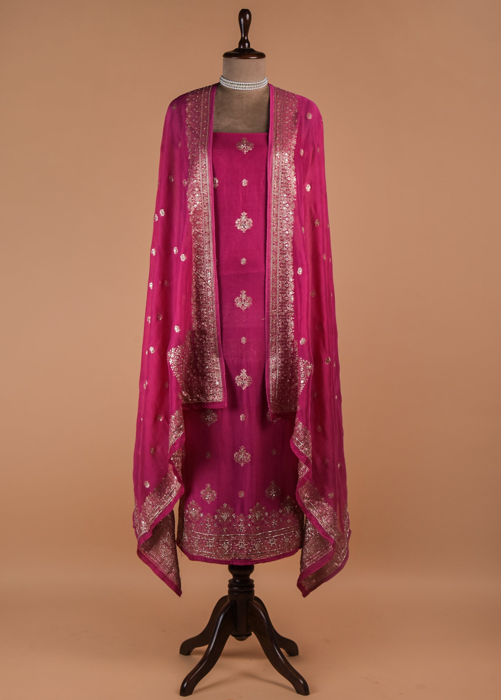 Pink Georgette Dress Material