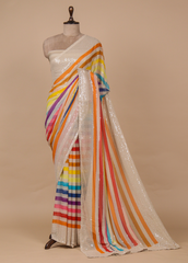 Multicoloured Georgette Bandhani Saree