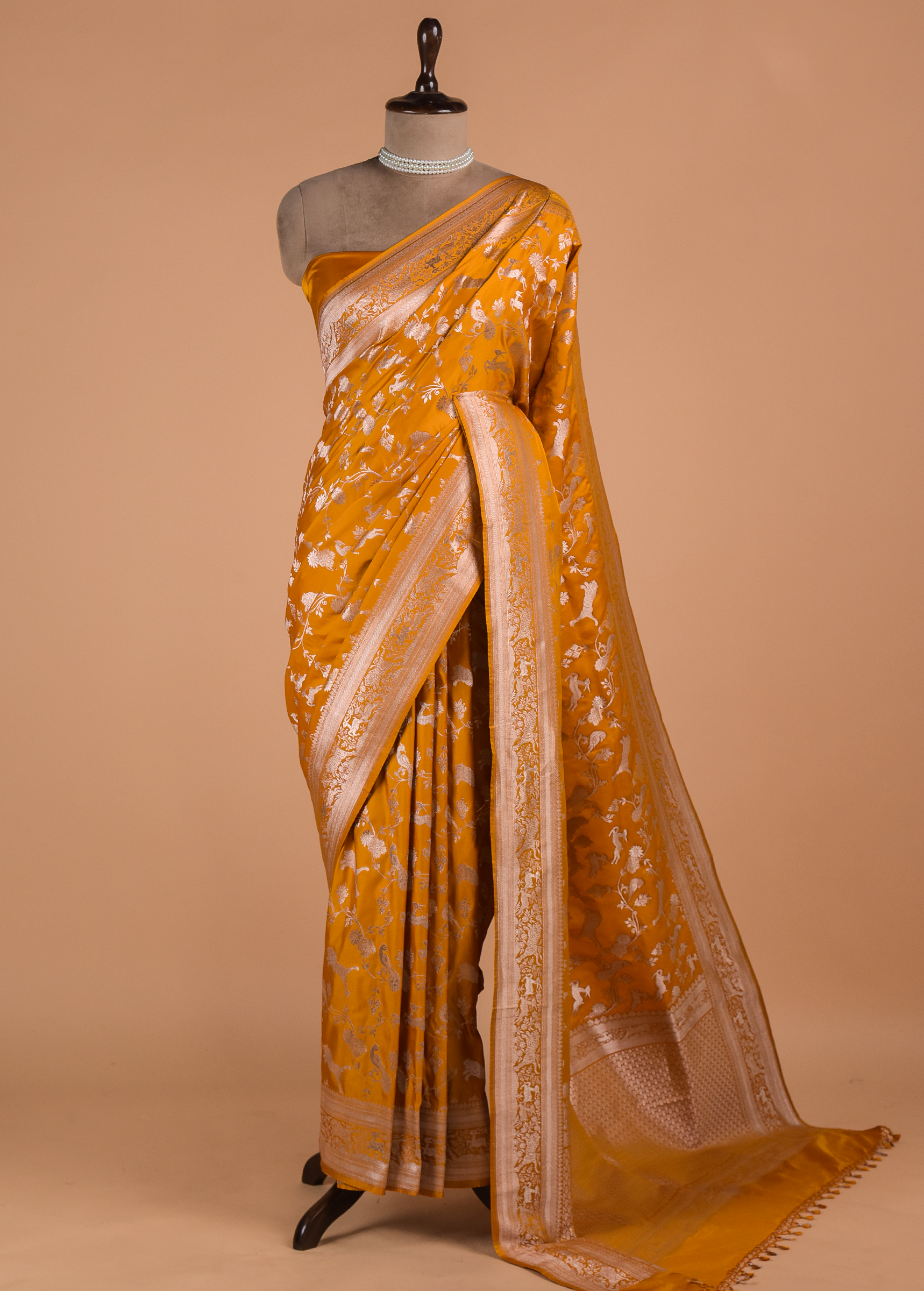 Yellow Banarasi Handwoven Art Silk Saree