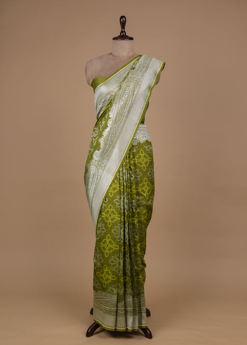 Green Tussar Georgette Banarasi Saree