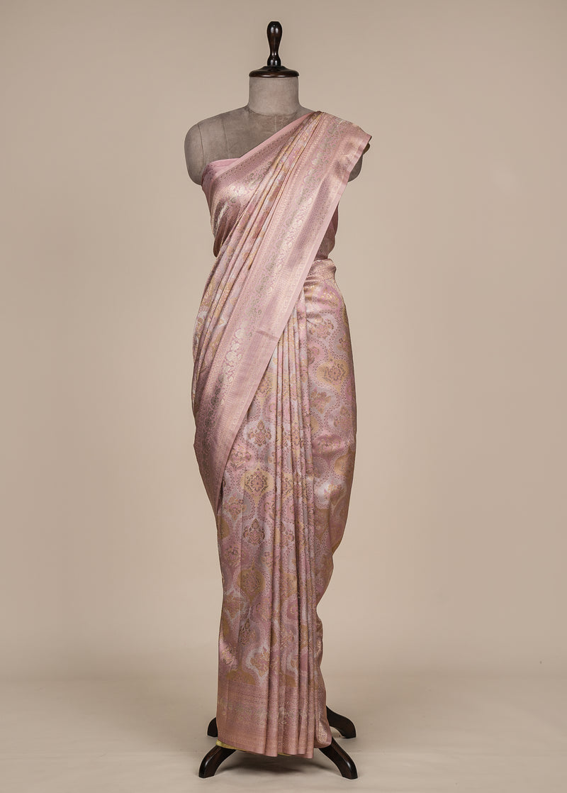 Pink Tissue Silk Banarasi Saree