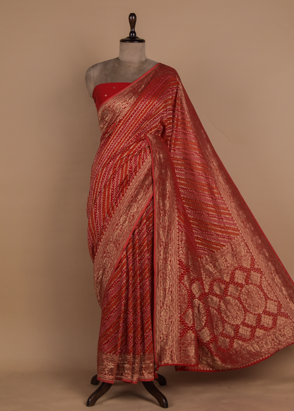 Red Georgette Banarasi Saree