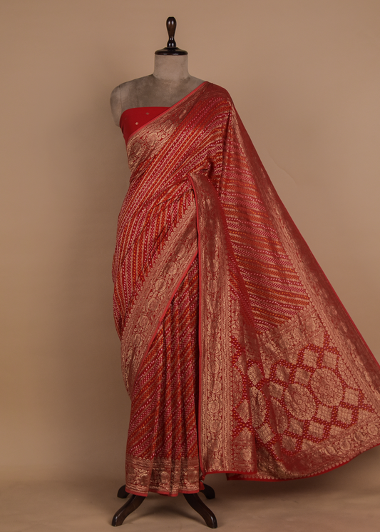 Red Georgette Banarasi Saree