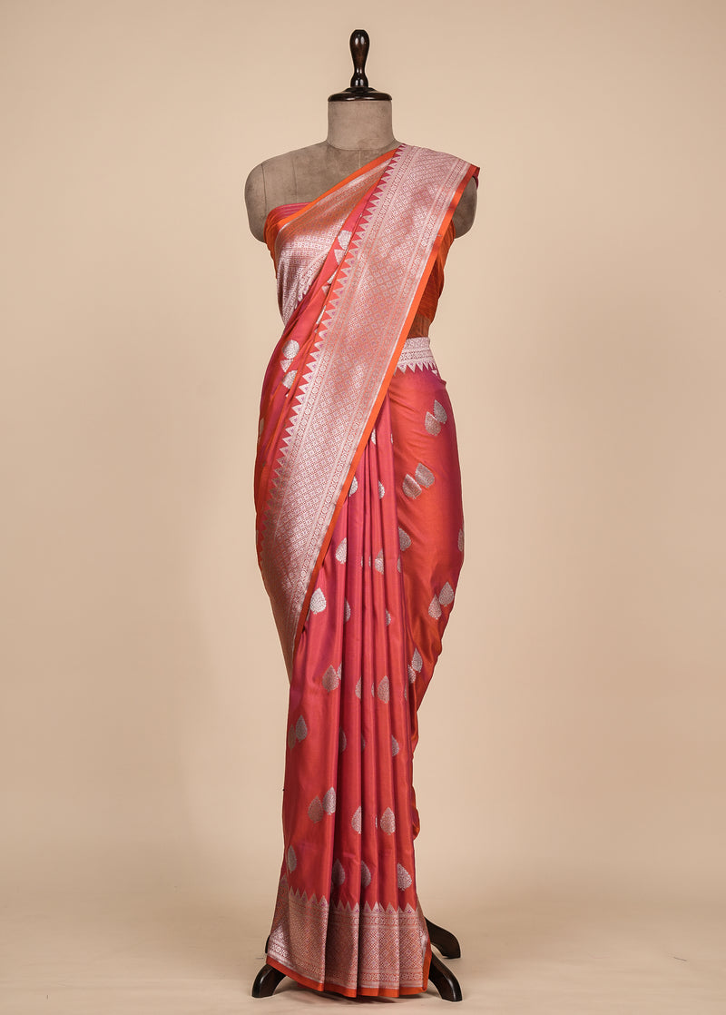 Red Art Silk Banarasi Saree