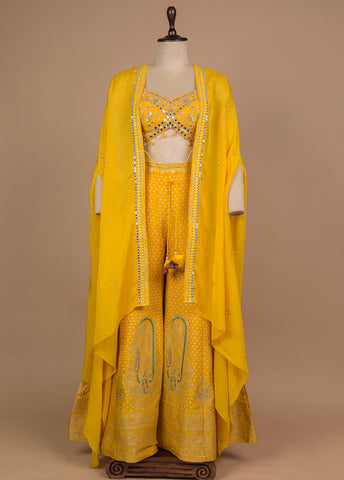 Yellow Georgette Fusion Dress