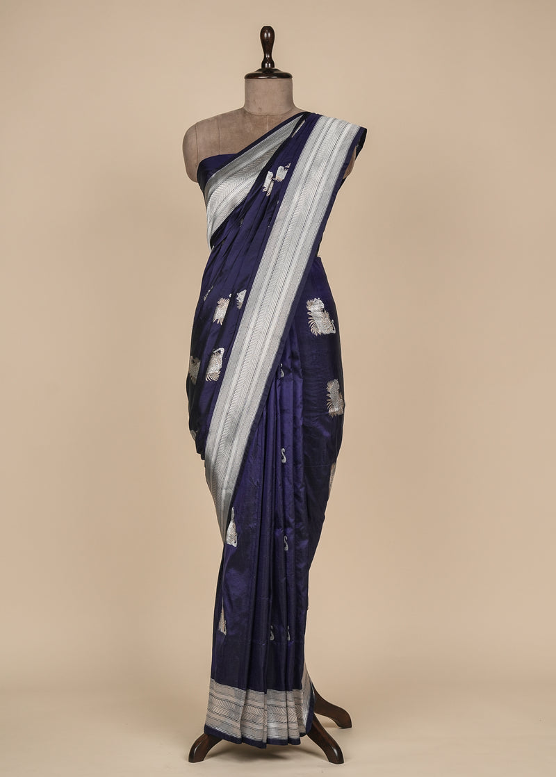 Blue Silk Banarasi Saree