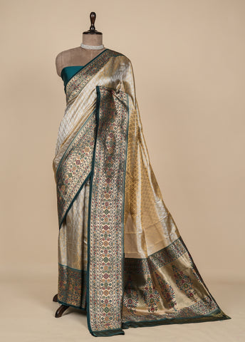 Silver Tissue Silk Kanjeevaram Saree