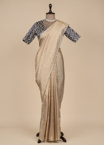 Gold Tissue Embroidered Saree