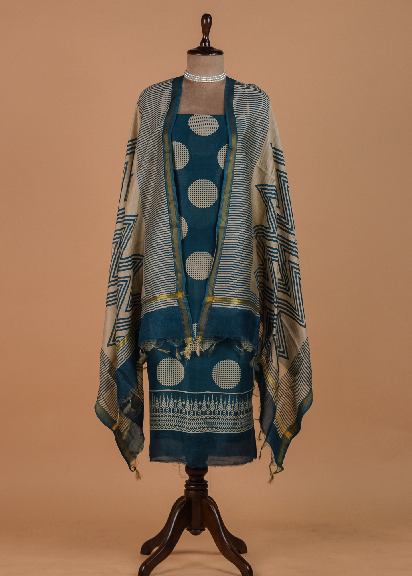 Blue Cotton Dress Material