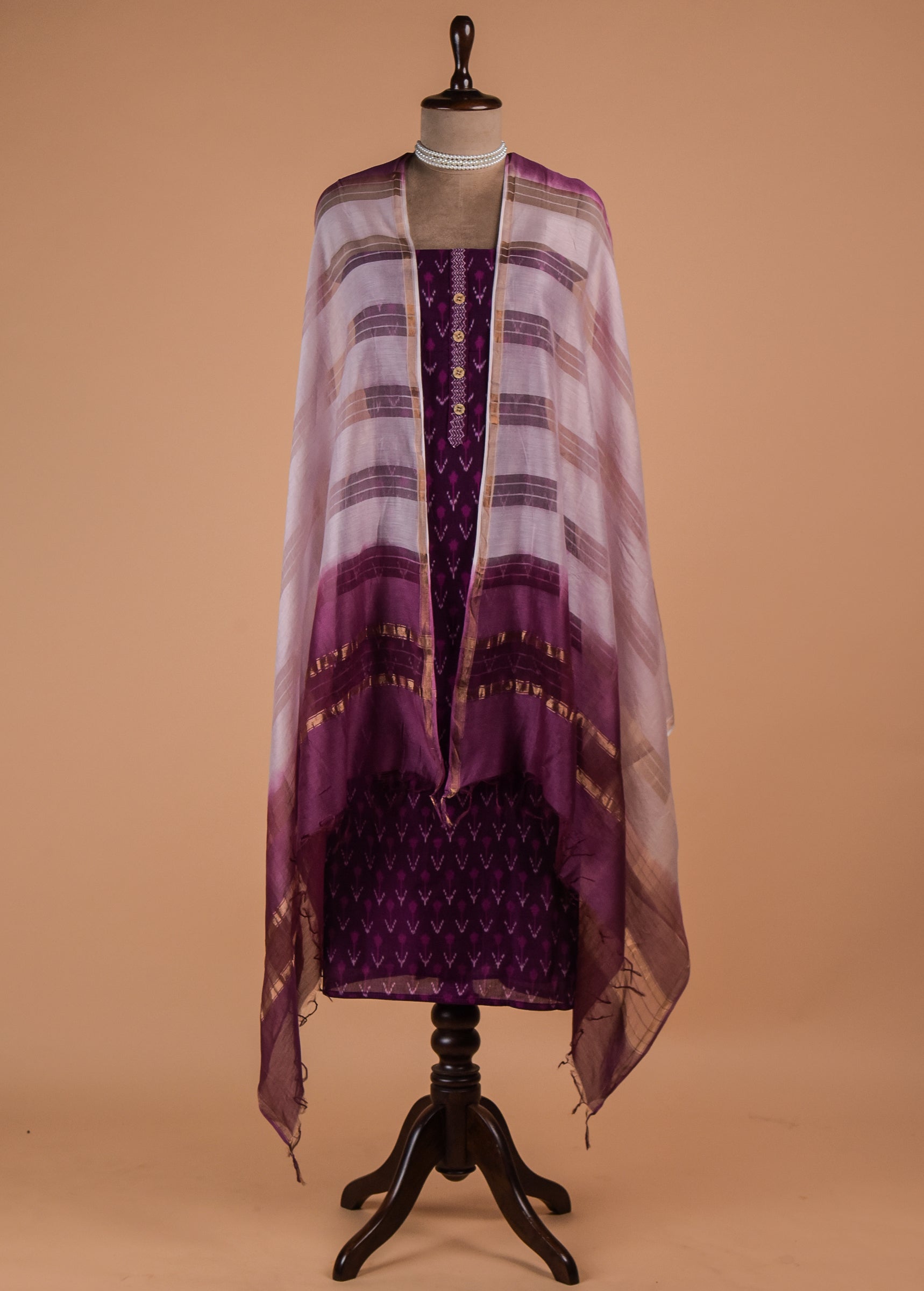 Pink Handloom Cotton Dress Material
