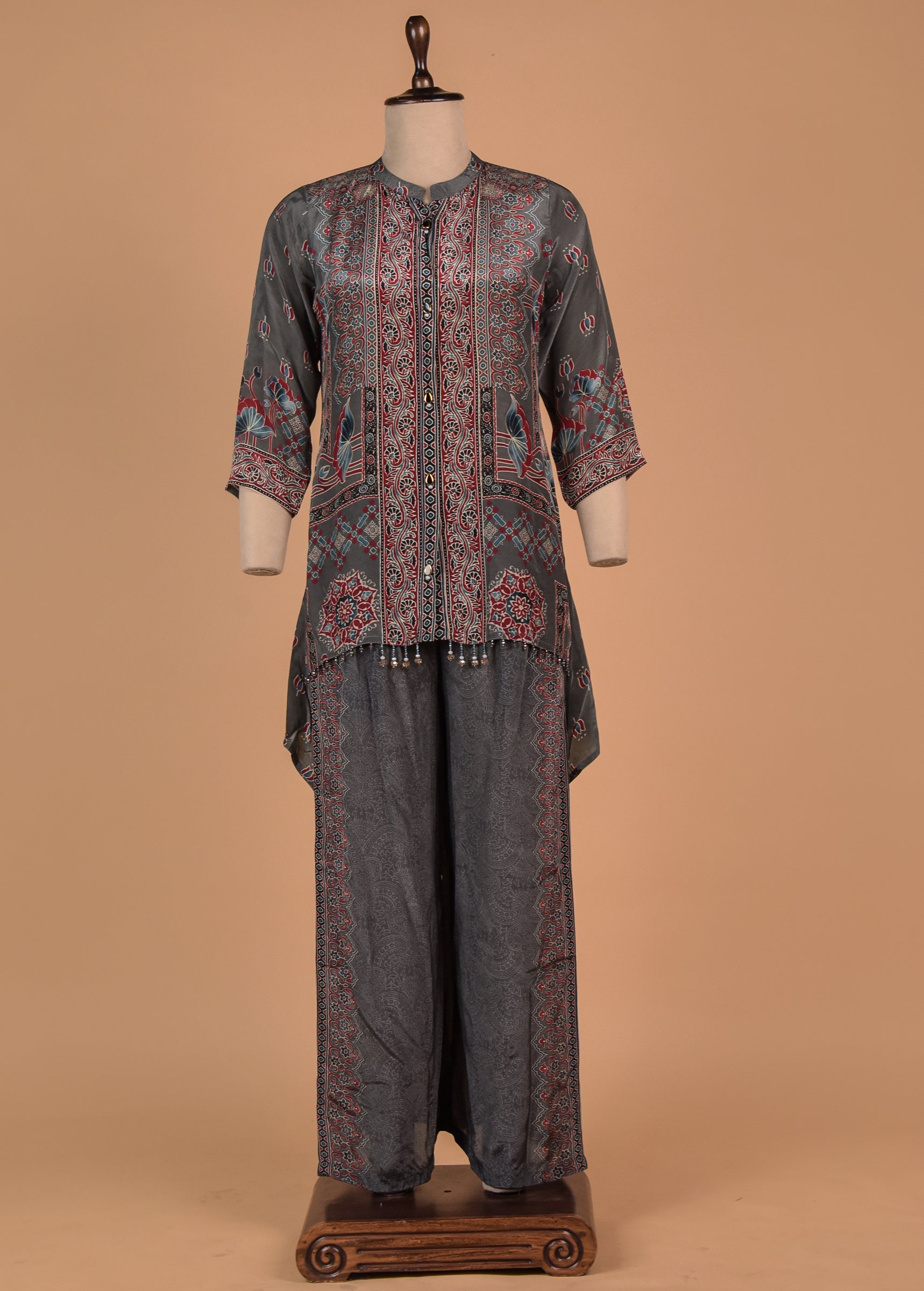Grey Cotton Straight Set