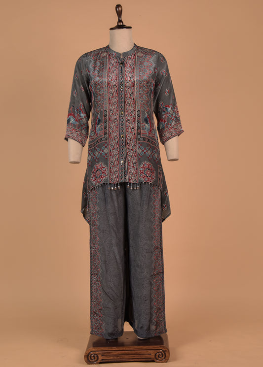 Grey Cotton Straight Set