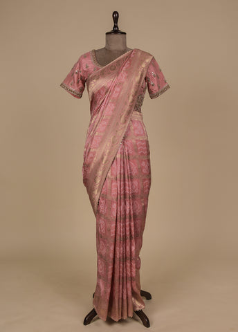 Pink Dola Silk Bandhani Saree