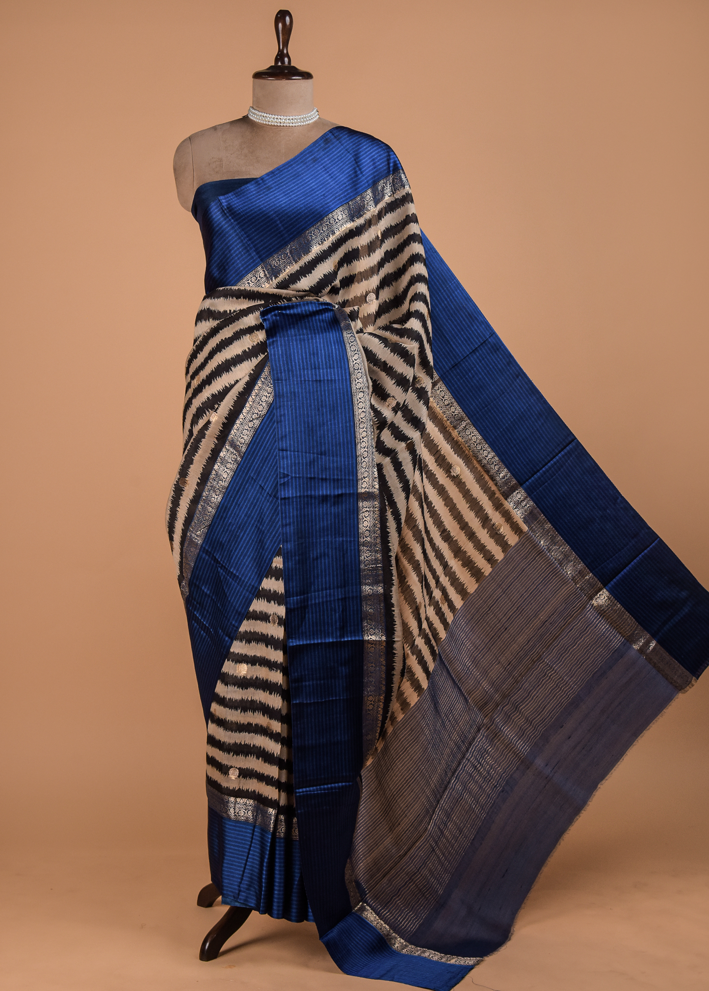 Multicoloured Tussar Printed Saree