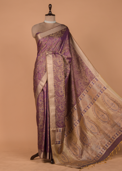 Purple Art Silk Kanjeevaram Saree