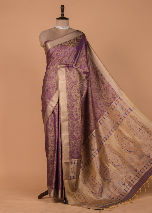 Purple Art Silk Kanjeevaram Saree