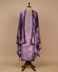 Purple Velvet Dress Material