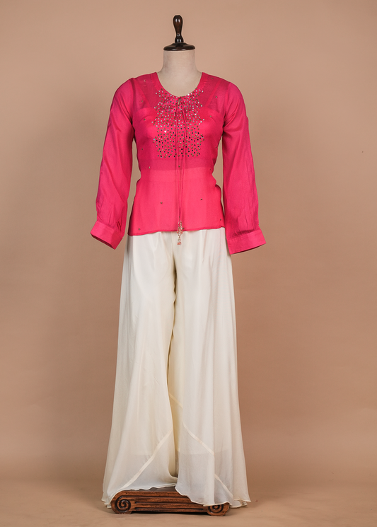 Pink Georgette Pant Set