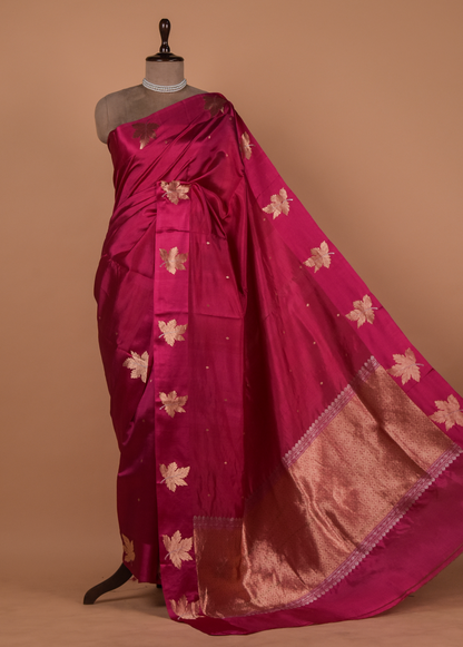 Pink Silk Banarasi Saree